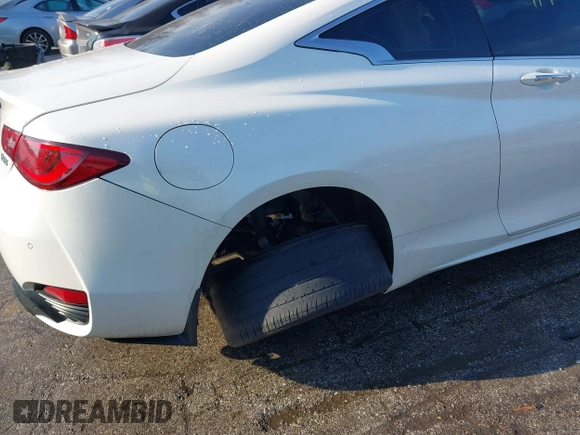 2017 Infiniti Q60 Red Sport 400 with VIN JN1FV7EL6HM701933, listed as a IAAI auction lot 41485664 with 72,496 mi miles and . Bid and sale history available at carsss.com. Image 17.
