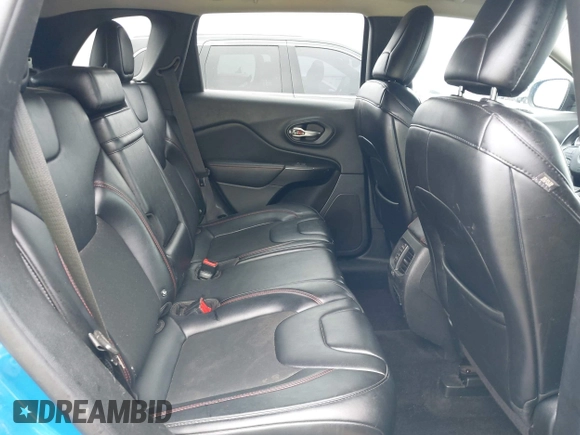 2019 Jeep Cherokee Trailhawk with VIN 1C4PJMBX0KD141577, listed as a IAAI auction lot 42413454 with 122,386 mi miles and . Bid and sale history available at DreamBid. Image 8.