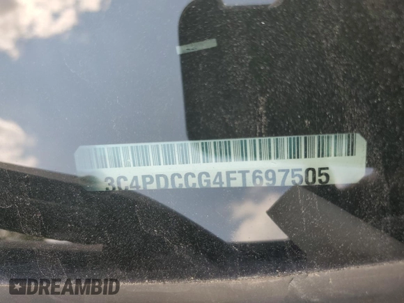 2015 Dodge Journey SXT with VIN 3C4PDCCG4FT697505, listed as a Copart auction lot 64888554 with 191,653 mi miles and Salvage title. Bid and sale history available at DreamBid. Image 14.