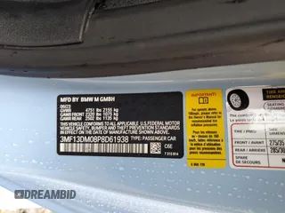 2023 BMW M2 z VIN 3MF13DM08P8D61938, wystawiony jako Copart lot #45193335 z przebiegiem 17 311 mil mil oraz Szkoda całkowita • Salvage title. Historia ofert i sprzedaży dostępna na DreamBid. Obrazek 12.