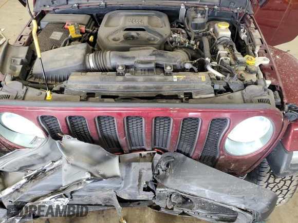 2021 Jeep Wrangler Unlimited Willys with VIN 1C4HJXDN9MW680787, listed as a Copart auction lot 53490605 with 65,122 mi miles and Salvage Title. Bid and sale history available at DreamBid. Image 12.
