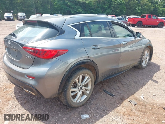 2017 Infiniti QX30 Luxury with VIN SJKCH5CP9HA019757, listed as a IAAI auction lot 42308114 with 82,194 mi miles and . Bid and sale history available at DreamBid. Image 4.