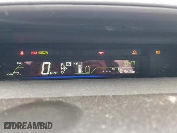 2013 Toyota Prius Two with VIN JTDZN3EU0D3229871, listed as a Copart auction lot 53303985 with 130,420 mi miles and Salvage Title. Bid and sale history available at DreamBid. Image 9.