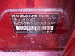 2017 Mitsubishi Mirage SE z VIN ML32F4FJ2HHF18810, wystawiony jako Copart lot #51515185 z przebiegiem 134 034 mil mil oraz Szkody całkowita. Historia ofert i sprzedaży dostępna na DreamBid. Obrazek 14.