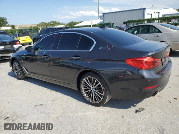 2018 BMW 5 Series 530e with VIN WBAJA9C58JG623272, listed as a Copart auction lot 56297454 with 76,161 mi miles and Non repairable. Bid and sale history available at DreamBid. Image 2.