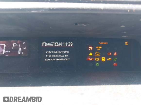 2017 Toyota Prius One z VIN JTDKDTB39H1591876, wystawiony jako IAAI lot #42086978 z przebiegiem 115 070 mil mil oraz . Historia ofert i sprzedaży dostępna na DreamBid. Obrazek 7.