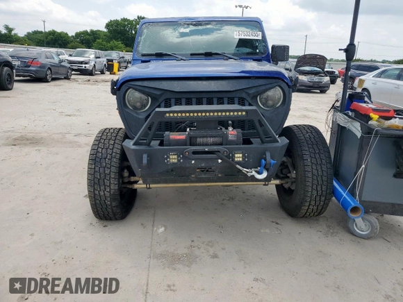 2018 Jeep Wrangler Unlimited Sport S with VIN 1C4HJXDG0JW272837, listed as a Copart auction lot 57532455 with Not provided miles and Salvage title. Bid and sale history available at DreamBid. Image 5.