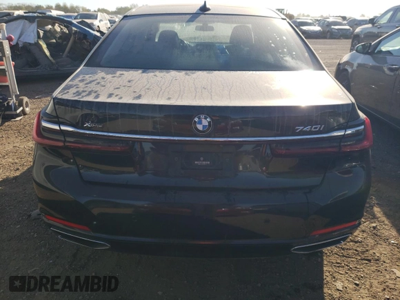2020 BMW 7 Series 740i xDrive with VIN WBA7T4C02LCD07519, listed as a Copart auction lot 74927454 with Not provided miles and Salvage title. Bid and sale history available at DreamBid. Image 6.