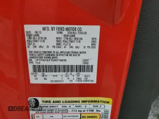 2013 Ford F-150 XL с VIN 1FTFW1EF7DKF74536, выставлен на аукционе Copart как лот 56535455 с пробегом 203 240 миль миль и Списание • Salvage title. История ставок и продаж доступна на DreamBid. Изображение 12.