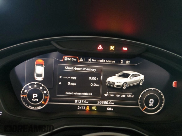 2018 Audi A5 Sportback Prestige with VIN WAUCNCF52JA049969, listed as a Copart auction lot 89395685 with 81,274 mi miles and Salvage Title. Bid and sale history available at carsss.com. Image 9.