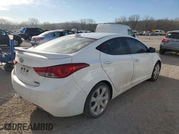 2012 Hyundai Elantra Limited z VIN 5NPDH4AE5CH101733, wystawiony jako Copart lot #50702495 z przebiegiem 187 523 mil mil oraz Szkoda całkowita • Salvage title. Historia ofert i sprzedaży dostępna na DreamBid. Obrazek 3.