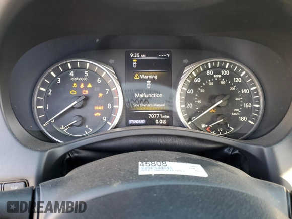 2020 Infiniti Q50 Pure with VIN JN1EV7AR0LM252893, listed as a Copart auction lot 45655065 with 70,771 mi miles and Salvage title. Bid and sale history available at DreamBid. Image 9.