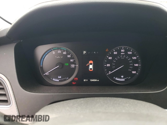 2017 Hyundai Sonata Hybrid SE with VIN KMHE24L18HA045782, listed as a Copart auction lot 76365673 with 104,934 mi miles. Bid and sale history available at carsss.com. Image 9.