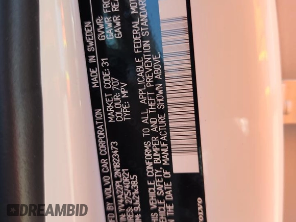 2022 Volvo XC90 Inscription z VIN YV4A22PL2N1823473, wystawiony jako Copart lot #61167815 z przebiegiem 69 200 mil mil oraz Szkoda całkowita • Salvage title. Historia ofert i sprzedaży dostępna na DreamBid. Obrazek 12.