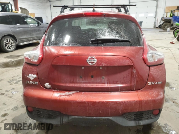 2016 Nissan Juke SL with VIN JN8AF5MV1GT653374, listed as a Copart auction lot 42357515 with 110,290 mi miles and Non Repairable. Bid and sale history available at carsss.com. Image 6.