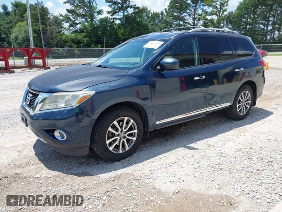 2014 Nissan Pathfinder S with VIN 5N1AR2MM1EC681791, listed as a IAAI auction lot 42662182 with 119,835 mi miles and . Bid and sale history available at DreamBid. Image 2.