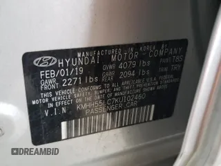 2019 Hyundai Elantra GT N Line with VIN KMHH55LC7KU102460, listed as a Copart auction lot 71829164 with 0 mi miles and Salvage Title. Bid and sale history available at carsss.com. Image 15.