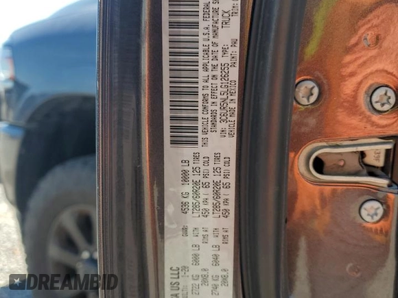 2020 Ram 2500 Laramie with VIN 3C6UR5NL5LG126255, listed as a Copart auction lot 50605855 with 0 mi miles and Non Repairable. Bid and sale history available at carsss.com. Image 12.