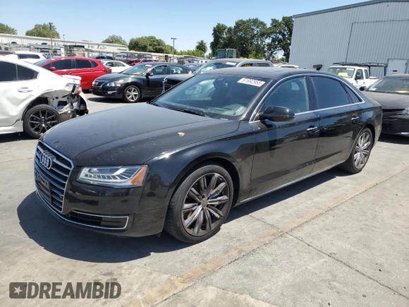 2016 Audi A8 3.0T with VIN WAU34AFD8GN004633, listed as a Copart auction lot 61692955 with 155,405 mi miles and Salvage title. Bid and sale history available at DreamBid. Image 1.
