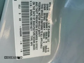 2003 Honda Odyssey EX z VIN 5FNRL18673B014271, wystawiony jako Copart lot #68613374 z przebiegiem 236 360 mil mil oraz Nie do naprawy • Non repairable. Historia ofert i sprzedaży dostępna na DreamBid. Obrazek 13.