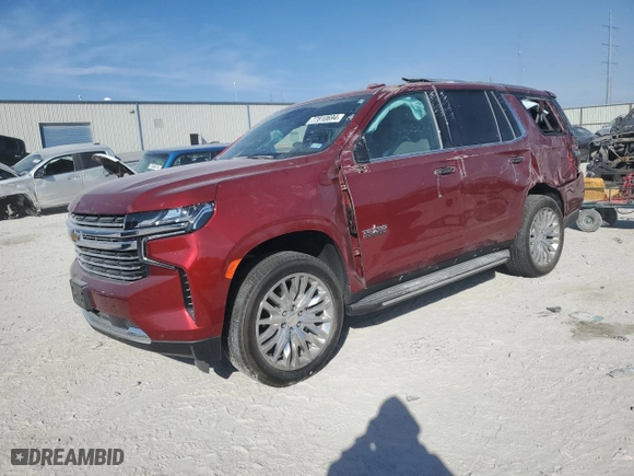 2023 Chevrolet Tahoe LT with VIN 1GNSCNKD0PR482723, listed as a Copart auction lot 77810694 with 8,341 mi miles and Salvage Title. Bid and sale history available at carsss.com. Image 1.