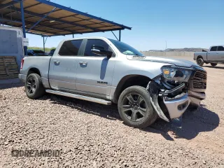 2021 Ram 1500 Lone Star with VIN 1C6RREFT2MN590066, listed as a Copart auction lot 56341115 with 9,366 mi miles and Salvage title. Bid and sale history available at DreamBid. Image 4.
