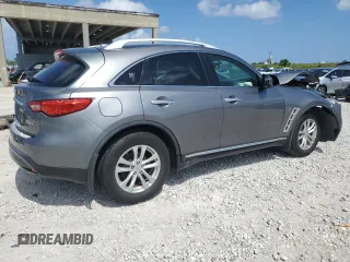 2015 Infiniti QX70 with VIN JN8CS1MU1FM380501, listed as a Copart auction lot 58406725 with 90,028 mi miles and Salvage title. Bid and sale history available at DreamBid. Image 3.