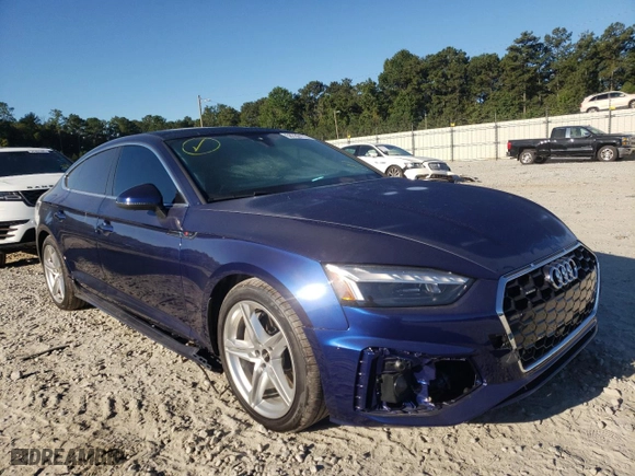 2022 Audi A5 Sportback S line Premium Plus with VIN WAUFACF56NA018660, listed as a Copart auction lot 58780172 with 4,988 mi miles. Bid and sale history available at carsss.com. Image 1.