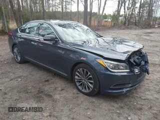 2017 Genesis G80 3.8L with VIN KMHGN4JE9HU168396, listed as a IAAI auction lot 41248466 with 108,708 mi miles. Bid and sale history available at carsss.com. Image 1.