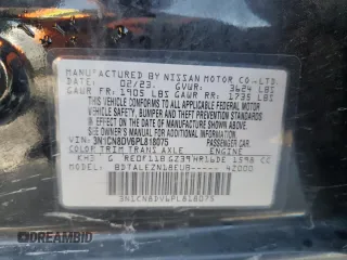 2023 Nissan Versa S with VIN 3N1CN8DV6PL818075, listed as a Copart auction lot 60322735 with 40,067 mi miles and Salvage title. Bid and sale history available at DreamBid. Image 13.
