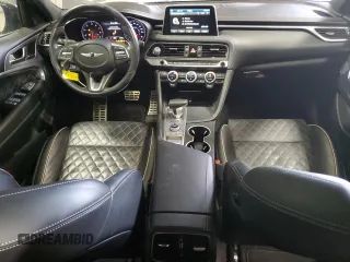 2019 Genesis G70 Advanced with VIN KMTG34LE9KU025478, listed as a Copart auction lot 49776525 with 57,583 mi miles and Salvage title. Bid and sale history available at DreamBid. Image 8.