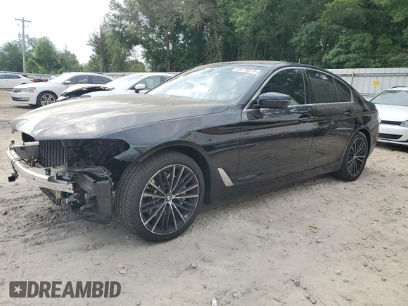 2021 BMW 5 Series 530i xDrive with VIN WBA13BJ02MCF32215, listed as a Copart auction lot 55779575 with 67,983 mi miles and Salvage title. Bid and sale history available at DreamBid. Image 1.