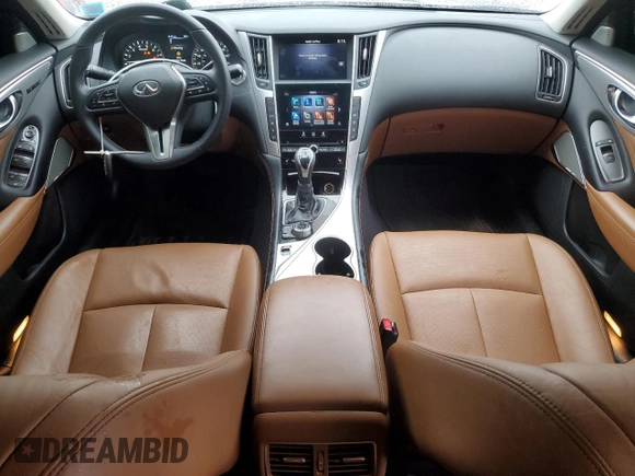 2023 Infiniti Q50 Luxe with VIN JN1EV7BR6PM541314, listed as a Copart auction lot 49377505 with 23,601 mi miles and Salvage title. Bid and sale history available at DreamBid. Image 8.