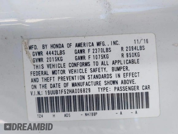 2017 Acura TLX Technology with VIN 19UUB1F52HA006829, listed as a IAAI auction lot 41887438 with 130,101 mi miles and . Bid and sale history available at DreamBid. Image 9.
