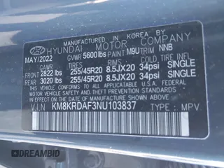 2022 Hyundai Ioniq 5 Limited with VIN KM8KRDAF3NU103837, listed as a IAAI auction lot 41329578 with 14,253 mi miles and . Bid and sale history available at DreamBid. Image 9.
