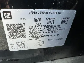 2022 Chevrolet Suburban LT with VIN 1GNSKCKD7NR325453, listed as a Copart auction lot 82482904 with 151,655 mi miles and Clean Title. Bid and sale history available at carsss.com. Image 10.