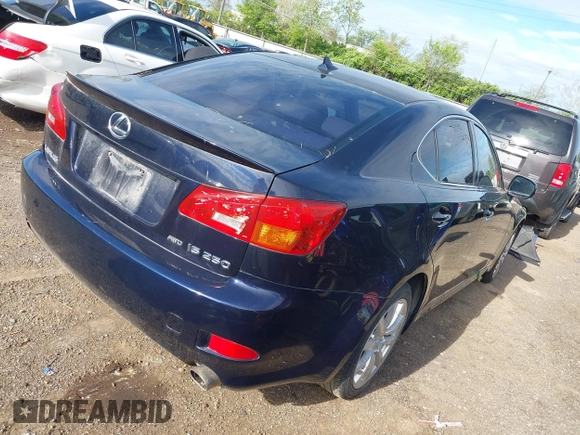 2008 Lexus IS 250 with VIN JTHCK262082023191, listed as a IAAI auction lot 42142085 with 227,697 mi miles. Bid and sale history available at carsss.com. Image 4.