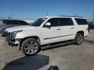 2016 Cadillac Escalade ESV Premium Collection z VIN 1GYS3JKJ7GR154944, wystawiony jako Copart lot #58058725 z przebiegiem 75 011 mil mil oraz Szkoda całkowita • Salvage title. Historia ofert i sprzedaży dostępna na DreamBid. Obrazek 1.