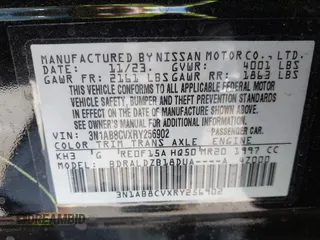 2024 Nissan Sentra SV with VIN 3N1AB8CVXRY256902, listed as a IAAI auction lot 42326382 with 12,796 mi miles and . Bid and sale history available at DreamBid. Image 9.