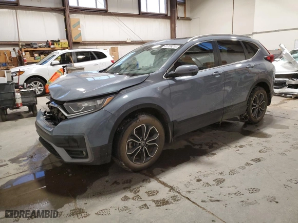 2022 Honda CR-V EX-L with VIN 2HKRW2H83NH209836, listed as a Copart auction lot 81755214 with 93,287 mi miles and Salvage Title. Bid and sale history available at carsss.com. Image 1.