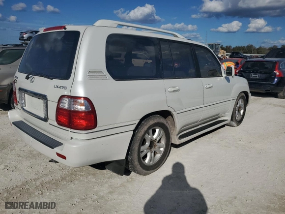 2003 Lexus LX 470 with VIN JTJHT00W833533180, listed as a Copart auction lot 75102374 with 0 mi miles and Non Repairable. Bid and sale history available at carsss.com. Image 3.