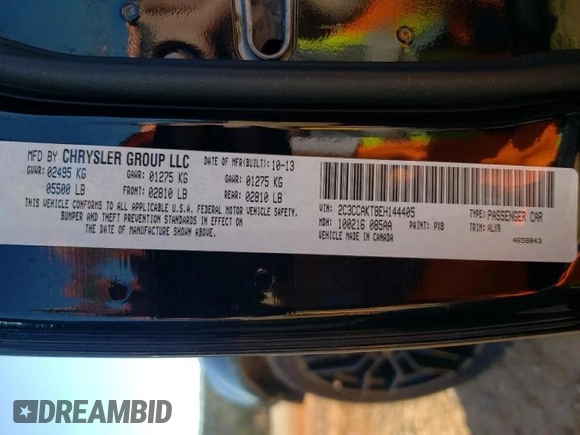 2014 Chrysler 300 C with VIN 2C3CCAKT8EH144405, listed as a Copart auction lot 44516245 with 123,146 mi miles and Salvage Title. Bid and sale history available at carsss.com. Image 14.