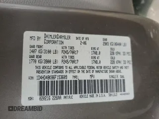 2006 Dodge Durango SLT с VIN 1D4HD48K86F153609, выставлен на аукционе Copart как лот 63700215 с пробегом 196 544 миль миль и Списание • Salvage title. История ставок и продаж доступна на DreamBid. Изображение 13.