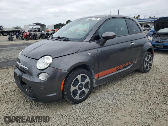 2014 FIAT 500e with VIN 3C3CFFGE7ET294608, listed as a Copart auction lot 52554225 with 67,857 mi miles and Salvage title. Bid and sale history available at DreamBid. Image 1.