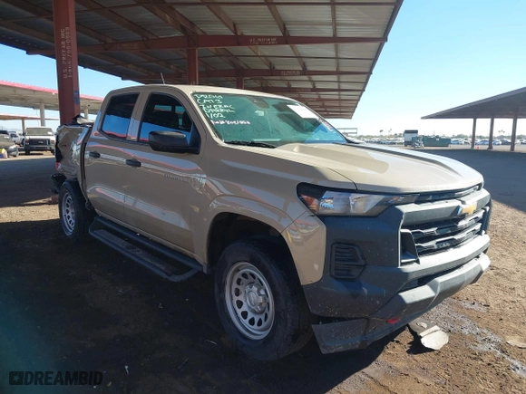 2023 Chevrolet Colorado 4WD Work Truck with VIN 1GCPTBEK0P1133907, listed as a IAAI auction lot 41312569 with 41,467 mi miles. Bid and sale history available at carsss.com. Image 1.