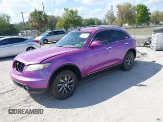 2005 Infiniti FX35 with VIN JNRAS08U25X102260, listed as a IAAI auction lot 41796202 with 189,866 mi miles. Bid and sale history available at carsss.com. Image 2.