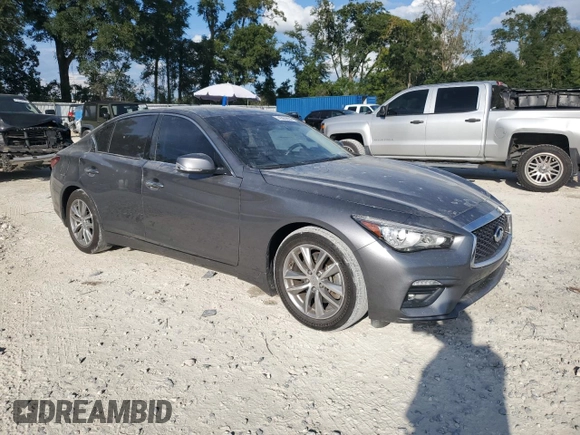 2021 Infiniti Q50 Pure with VIN JN1EV7APXMM701738, listed as a Copart auction lot 74363854 with 49,907 mi miles and Clean title. Bid and sale history available at DreamBid. Image 4.