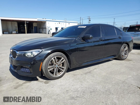 2018 BMW 7 Series 740e xDrive iPerformance with VIN WBA7J2C50JG938505, listed as a Copart auction lot 50485725 with 94,535 mi miles and Salvage Title. Bid and sale history available at carsss.com. Image 1.