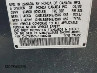 2007 Honda Ridgeline RTX z VIN 2HJYK16357H500239, wystawiony jako Copart lot #70227164 z przebiegiem 186 443 mil mil oraz Czysty tytuł • Clean title. Historia ofert i sprzedaży dostępna na DreamBid. Obrazek 12.