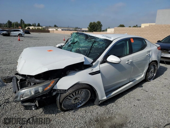 2014 Kia Optima SX with VIN 5XXGR4A77EG310630, listed as a Copart auction lot 57258405 with 100,191 mi miles and Salvage title. Bid and sale history available at DreamBid. Image 1.